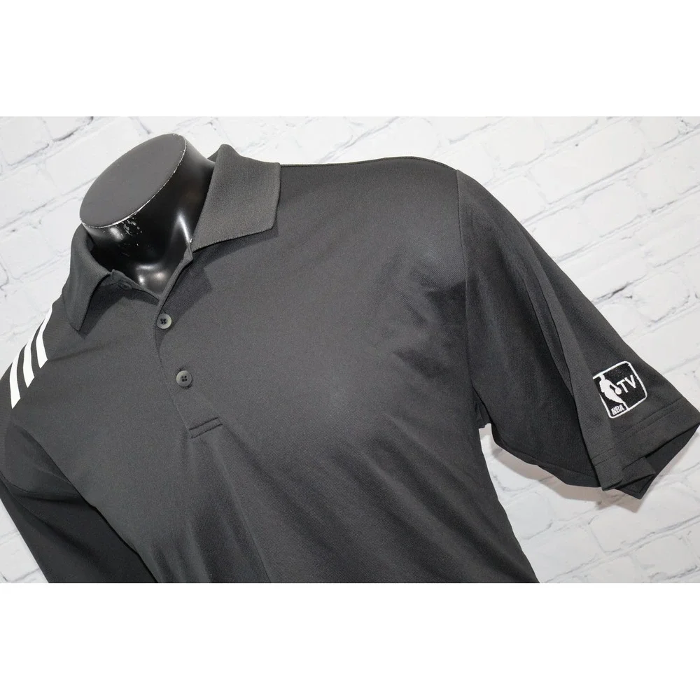 RARE Adidas Polo Shirt Mens XLT Gray NBA TV Logo Basketball 3-Stripes X22289 NEW